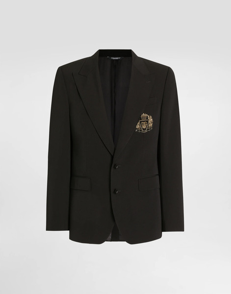  Dolce & Gabbana Dolce & Gabbana Single-breasted Sicilia Light Jacket In Bistretch Wool Canvas - Man Suits And Blazers Black Wool 46 