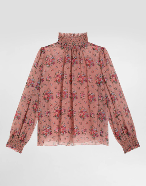  Dolce & Gabbana Dolce & Gabbana Small Flower Bouquets-print Chiffon Blouse - Woman Shirts And Tops Multicolor 10 Years 