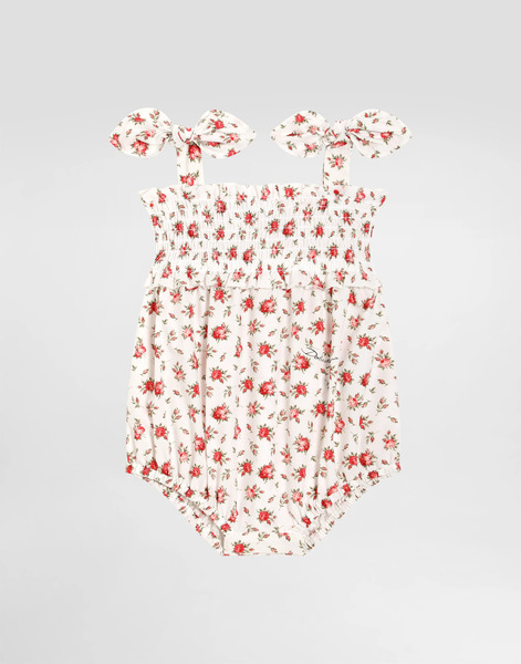  Dolce & Gabbana Dolce & Gabbana Small Rose-print Poplin Romper - Woman Gift Sets And Babygrows Multicolor 18/24 Months 