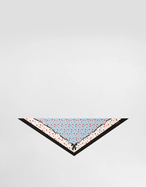  Dolce & Gabbana Dolce & Gabbana Small Rose-print Silk Twill Triangle Scarf - Woman Scarves And Silks Multicolor Onesize 