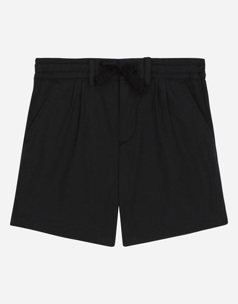  Dolce & Gabbana Dolce & Gabbana Stretch Poplin Shorts With Logo Tag - Man Trousers And Shorts Blue Cotton 18/24 Months 