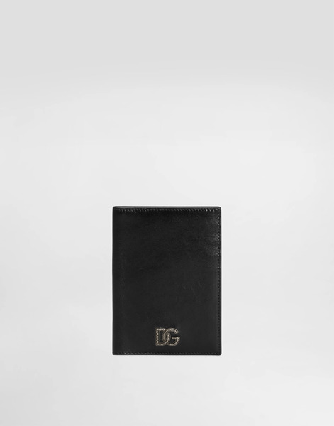  Dolce & Gabbana Dolce & Gabbana Tempesta Calfskin Passport Holder - Man Wallets And Small Leather Goods Black Onesize 