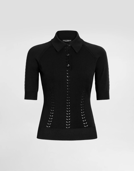 Dolce & Gabbana Dolce & Gabbana Viscose Polo-shirt - Woman Sweaters And Cardigans Black 44 