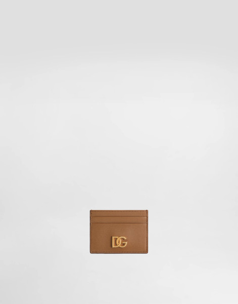  Dolce & Gabbana Dolce & Gabbana Woven Dg Logo Card Holder - Woman Wallets And Small Leather Goods Brown Leather Onesize 