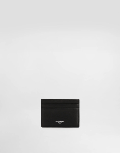  Dolce & Gabbana Dolce & Gabbana Woven Plongé Calfskin Card Holder - Man Wallets And Small Leather Goods Black Onesize 