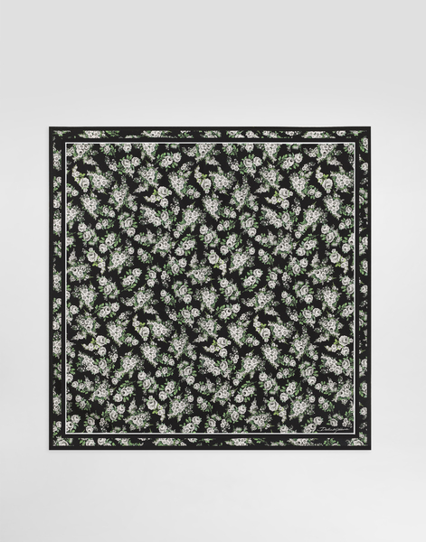  Dolce & Gabbana Dolce & Gabbana 70x70 Small Flower Bouquet-print Silk Twill Scarf - Woman Scarves And Silks Multicolor Onesize 