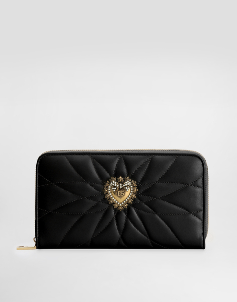  Dolce & Gabbana Dolce & Gabbana Zip-around Devotion Wallet - Woman Wallets And Small Leather Goods Black Leather Onesize 