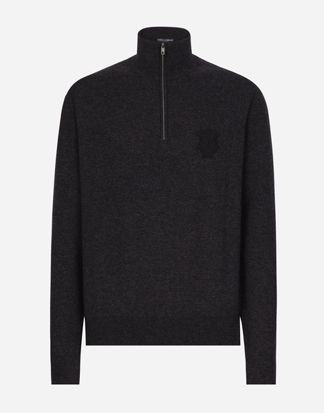  Dolce & Gabbana Dolce & Gabbana Zip-up Cashmere Turtle-neck Sweater - Man Sweaters And Cardigans Gray 46 