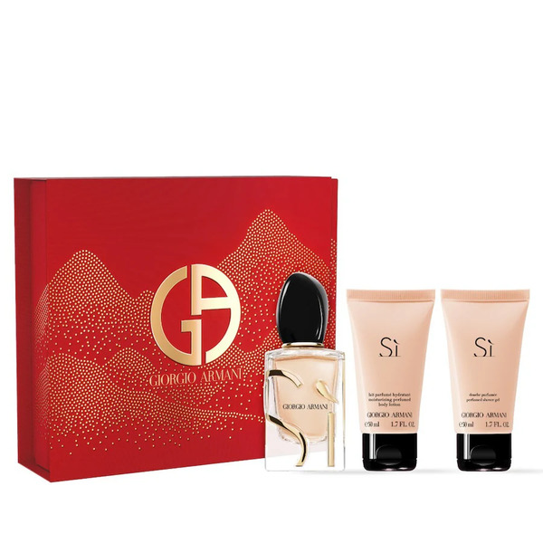  Armani Si Giorgio Armani Sì Eau De Parfum, Zestaw Prezentowy Dla Niej, Woda Perfumowana, Balsam Do Ciała, żel Pod Prysznic Zestawy Perfum 1 Ct Damski 