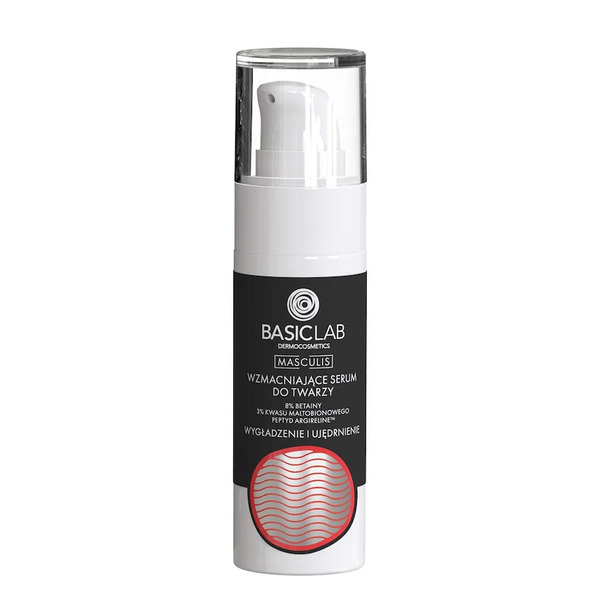  Basiclab Basiclab Masculis Wzmacniające Serum Do Twarzy 8% Betainy, 3% Kwasu Maltobionowego I Peptyd Argireline Wygładzenie I Ujędrnienie 30 Ml Kolagen Do Twarzy 
