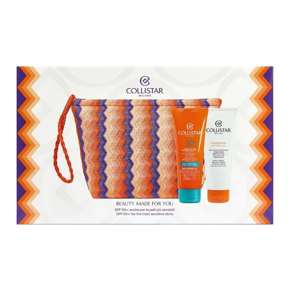  Collistar Zestaw Aktywny Krem Do Opalania Twarz/ciaŁo Spf 50+ + NawilŻajĄcy Balsam Po Opalaniu + Kosmetyczka Zestawy Prezentowe 1 Ct Damski 