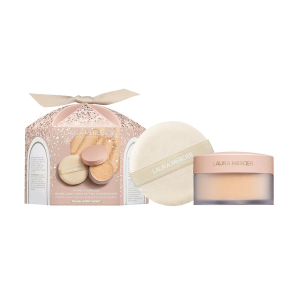  Laura Mercier Divinely Flawless Translucent Loose Setting Powder & Puff Pudry 1 Ct 1 Szt. 