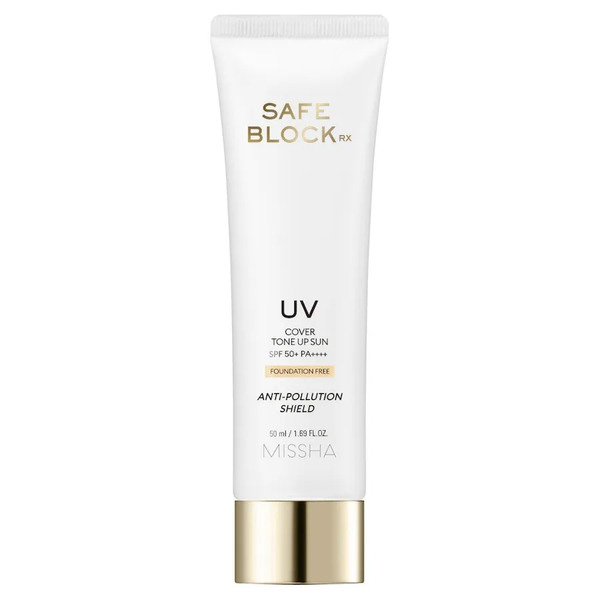  Missha Safe Block Rx Cover Tone Up Sun [foundation -free] Spf50+pa++++ Ochrona Przeciwsłoneczna 50 Ml 