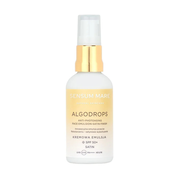  Sensum Mare Algodrops Satin Innowacyjna Kremowa Emulsja Ochronna Przeciw Fotostarzeniu O Satynowym Wykończeniu Ochrona Przeciwsłoneczna 50 Ml 