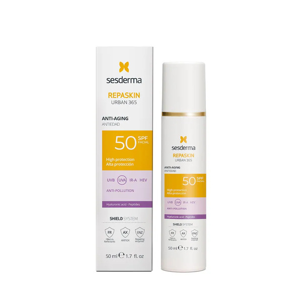  Sesderma Przeciwsłoneczny Krem Do Twarzy Repaskin Urban 365 Anti-aging Spf50/ Przeciwstarzeniowy Krem Ochronny Repaskin Urban 365 Anti-aging Spf50 Ochrona Przeciwsłoneczna 50 Ml 