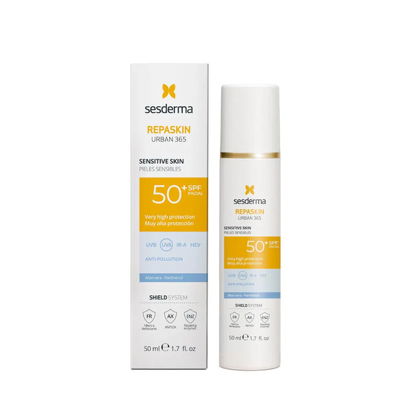  Sesderma Przeciwsłoneczny Krem Do Twarzy Repaskin Urban 365 Sensitive Spf50+/ Przeciwsłoneczny Krem Do Skóry Wrażliwej Repaskin Urban 365 Sensitive Spf50+ Ochrona Przeciwsłoneczna 50 Ml 