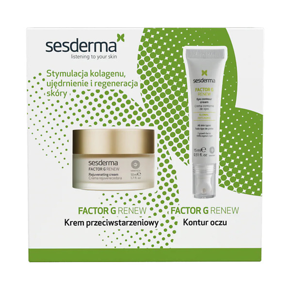  Sesderma Zestaw świąteczny Factor G Renew Krem 50 Ml + Factor G Renew Krem Pod Oczy 15 Ml Zestawy Do Pielęgnacji Twarzy 1 Ct 