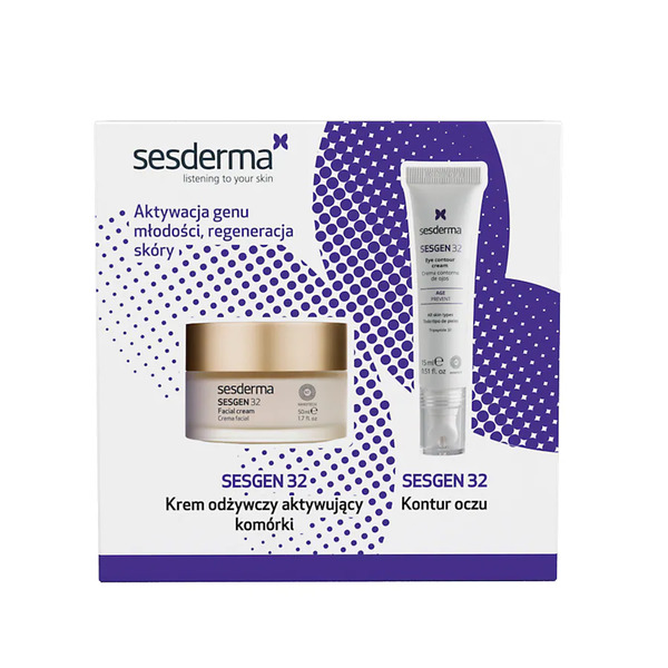  Sesderma Zestaw świąteczny Sesgen 32 Krem Odżywczy Aktywujący Komórki 50 Ml + Sesgen 32 Kontur Oczu 15 Ml Kremy Przeciwzmarszczkowe 1 Ct 