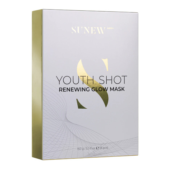  Sunewmed+ Youth Shot Maska W Płachcie Do Twarzy Regenerująca + Glow 6 Szt Maseczki Rozświetlające 6 Ct 