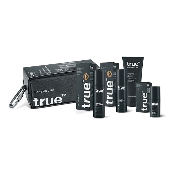 True Men Skin Care Simple Daily Skin Care Routine With Cosmetic Bag Zestawy Do Pielęgnacji Twarzy 1 Ct 
