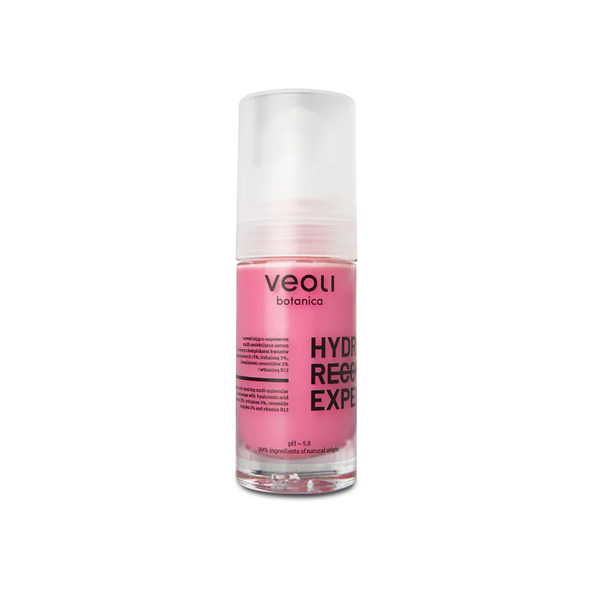  Veoli Botanica Hydrarecovery Expert Multi-molekularne Serum Do Twarzy Z Kompleksem Kwasów Hialuronowych 15%, Trehalozą 3%, Kompleksem Ceramidów 2% I Witaminą B12 Serum Z Kwasem Hialuronowym 30 Ml 