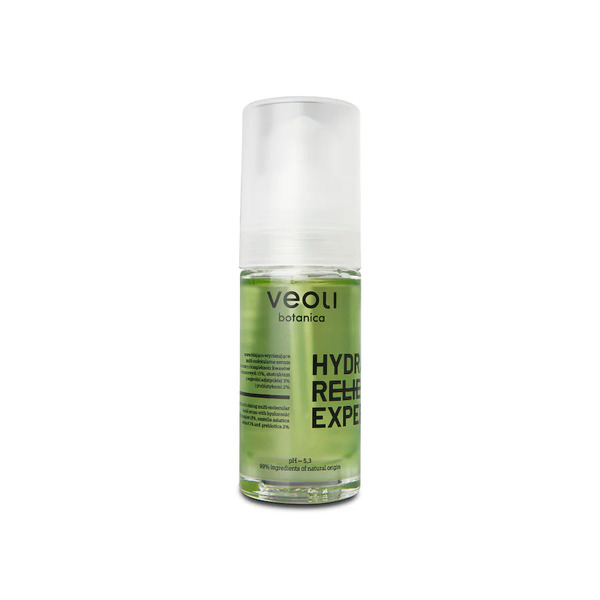  Veoli Botanica Hydrarelief Expert Multi-molekularne Serum Do Twarzy Z Kompleksem Kwasów Hialuronowych 15%, Ekstraktem Z Wąkrotki Azjatyckiej 3% I Prebiotykami 2% Serum Z Kwasem Hialuronowym 30 Ml 