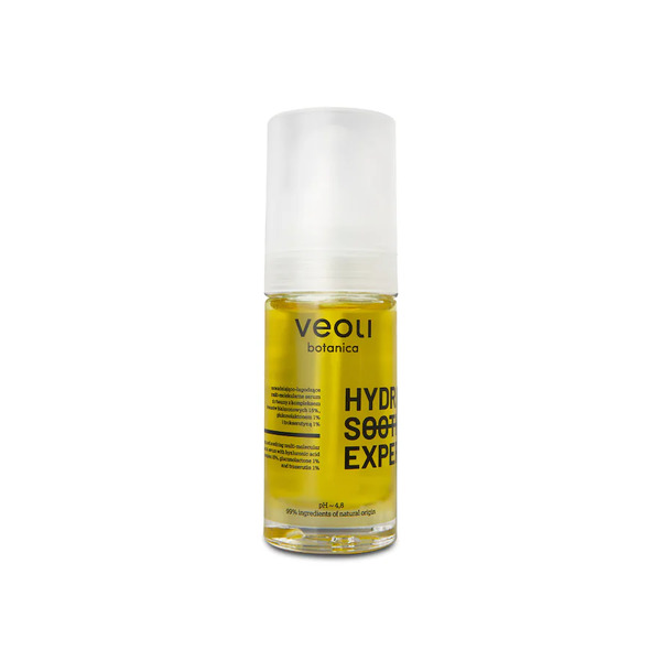  Veoli Botanica Hydrasoothing Expert Multi-molekularne Serum Do Twarzy Z Kompleksem Kwasów Hialuronowych 15%, Glukonolaktonem 1% I Trokserutyną 1% Serum Z Kwasem Hialuronowym 30 Ml 