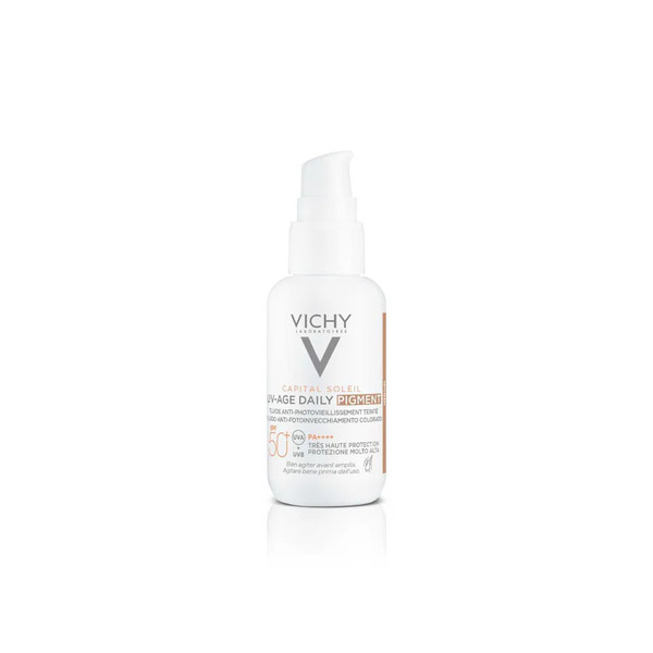 Vichy Capital Soleil Fluide Solaire Anti-photoviellissement Teinte Medium Spf50+ Uv-age Na Dzień Ochrona Przeciwsłoneczna 40 Ml 