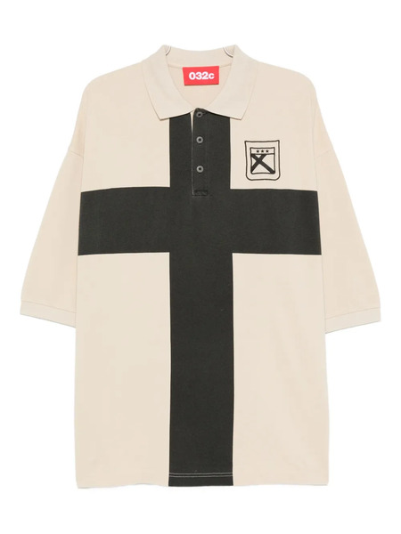  032c Fainting Cross Polo Shirt - Neutrals 
