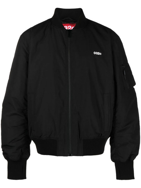  032c Logo-print Zip-up Bomber Jacket - Black 