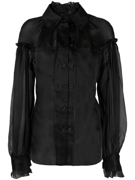  032c Sheer-panel Detail Blouse - Black 