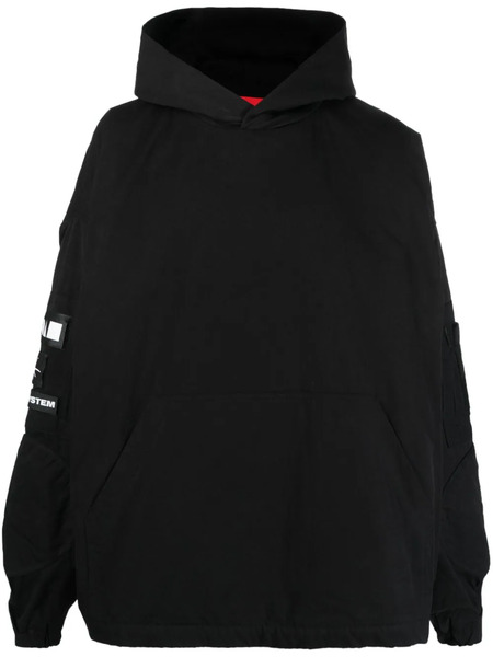  032c Stronger Multiple-patch Cotton Hoodie - Black 