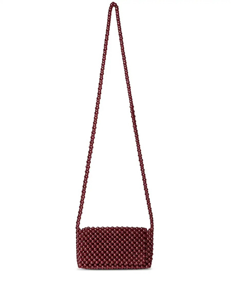  0711 Mini Carla Beaded Crossbody Bag - Red 