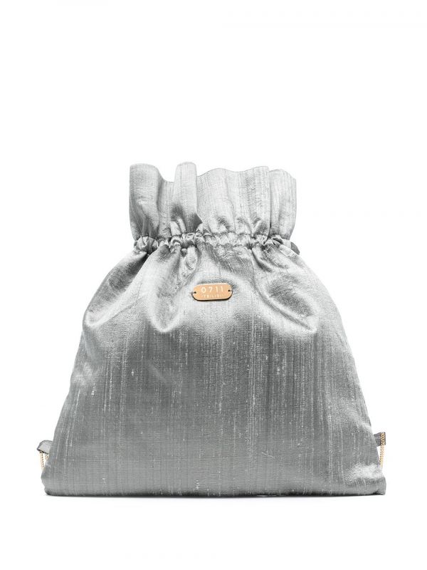  0711 Willow Drawstring Silk Backpack - Grey 