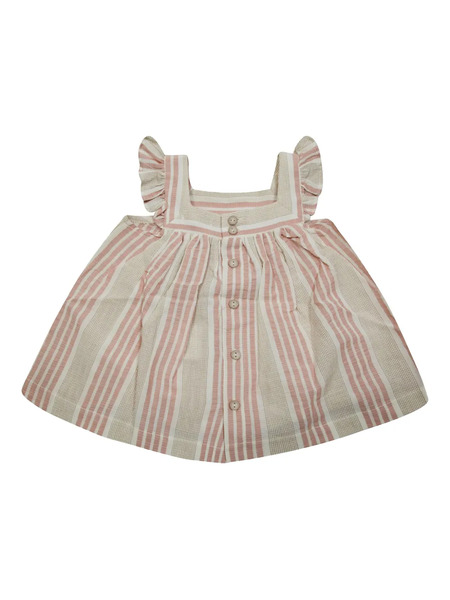  1 + In The Family Magda Ruffled Striped Blouse - Neutrals 