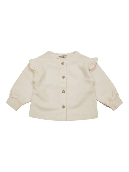  1 + In The Family Ruffled Cardigan - Neutrals 