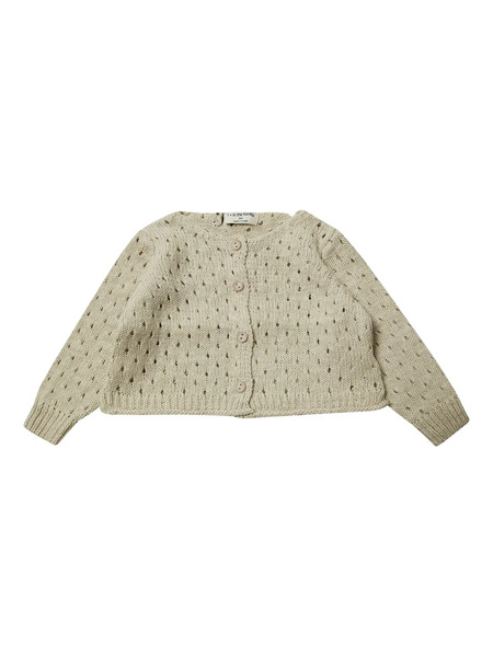  1 + In The Family Telma Perforated Buttoned Cardigan - Neutrals 