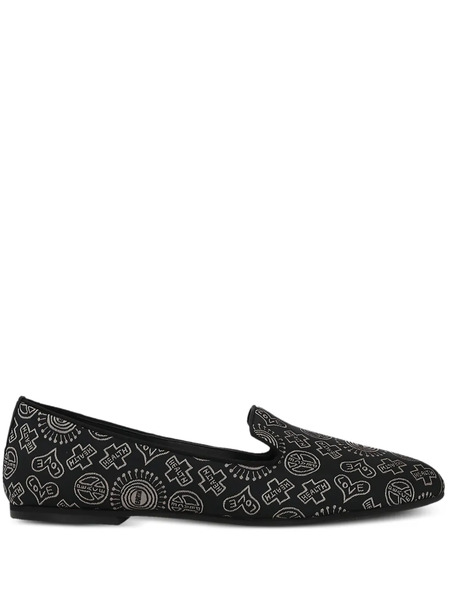  10 Corso Como Embroidered-symbols Loafers - Black 
