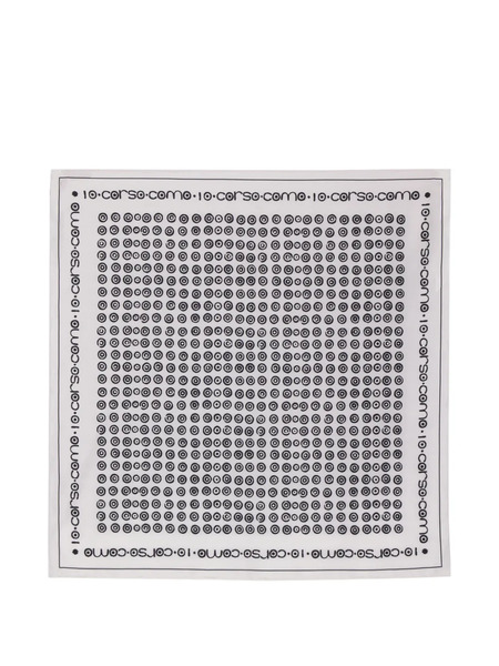 10 Corso Como Spot Pattern Scarf - White 