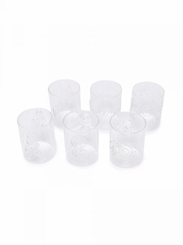  10 Corso Como Swirl-detail Set Of 6 Glasses - White 