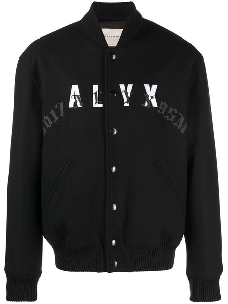  1017 Alyx 9sm Leather-logo Bomber Jacket - Black 
