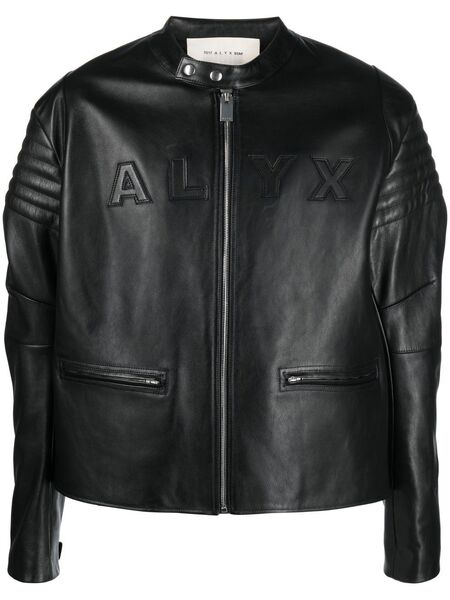  1017 Alyx 9sm Logo-embossed Leather Jacket - Black 