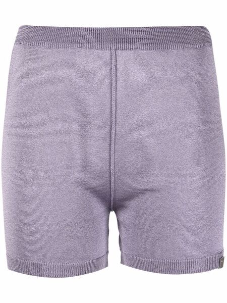  1017 Alyx 9sm Metallic-thread Knitted Shorts - Purple 
