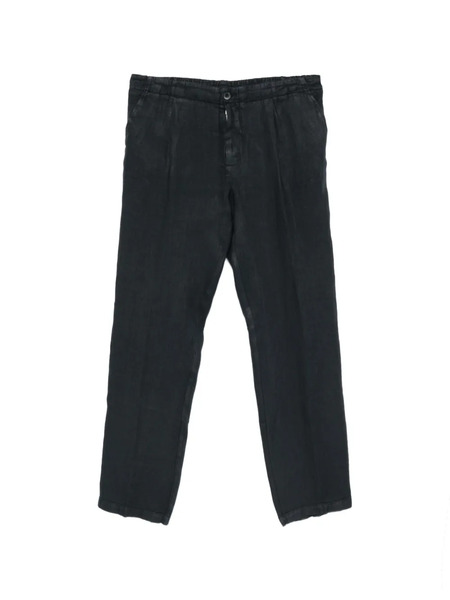  120% Lino Alim Buttoned Trousers - Black 