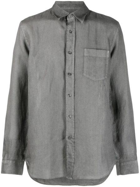  120% Lino Button-up Linen Shirt - Grey 