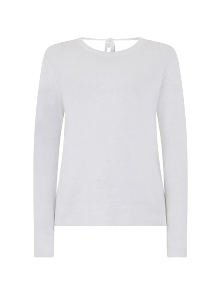  120% Lino Crew-neck Top - White 