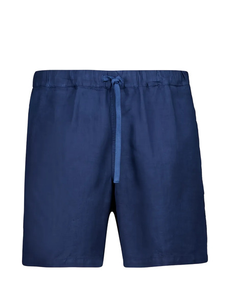  120% Lino Drawstring-fastening Shorts - Blue 