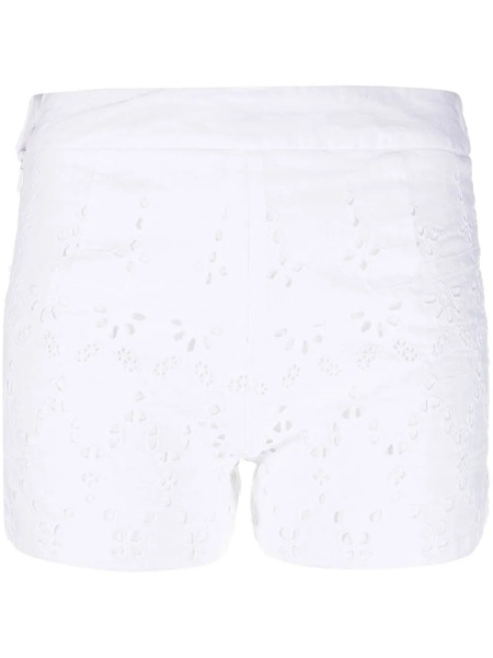  120% Lino Eyelet Linen Shorts - White 