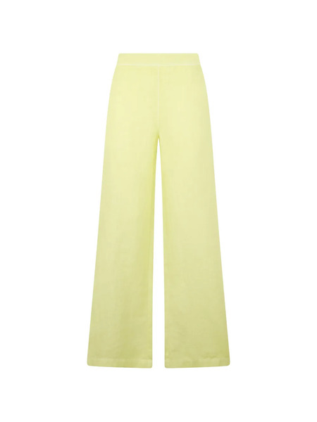  120% Lino Linen Wide-leg Trousers - Yellow 