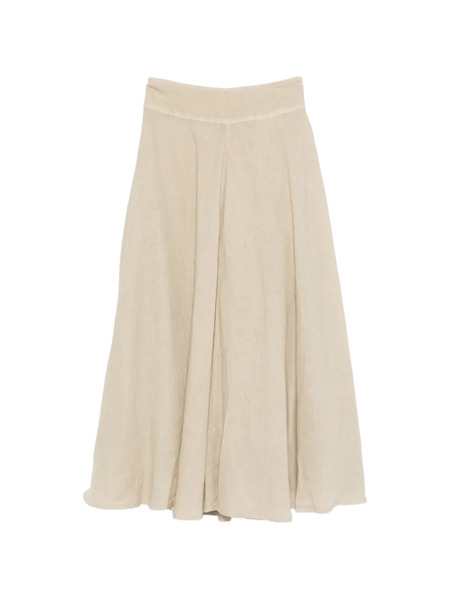  120% Lino Pleated Midi Skirt - Neutrals 